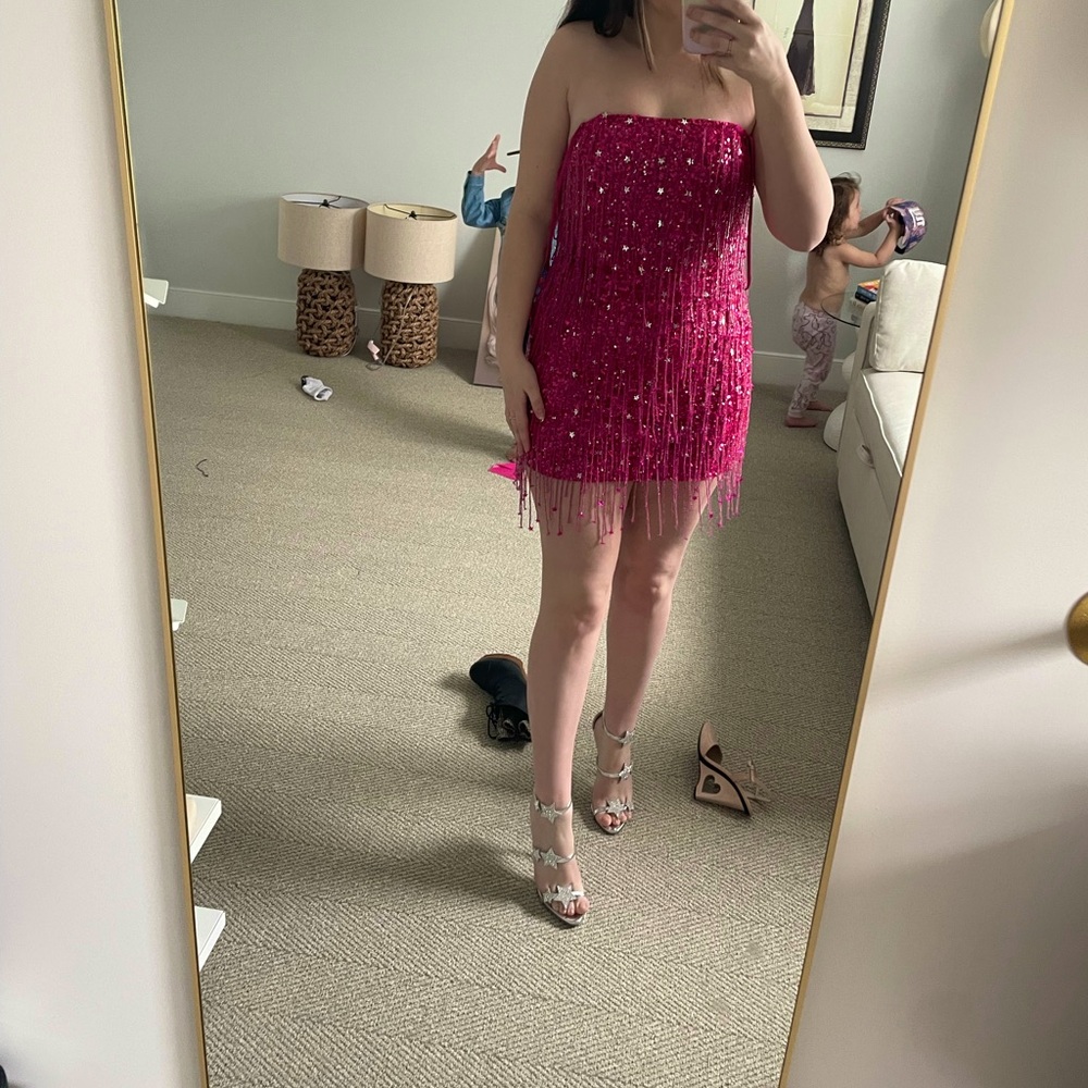 Retrofête Heather Sequin Star Fringe Dress